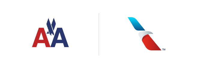 American Airlines logo before and after rebrand