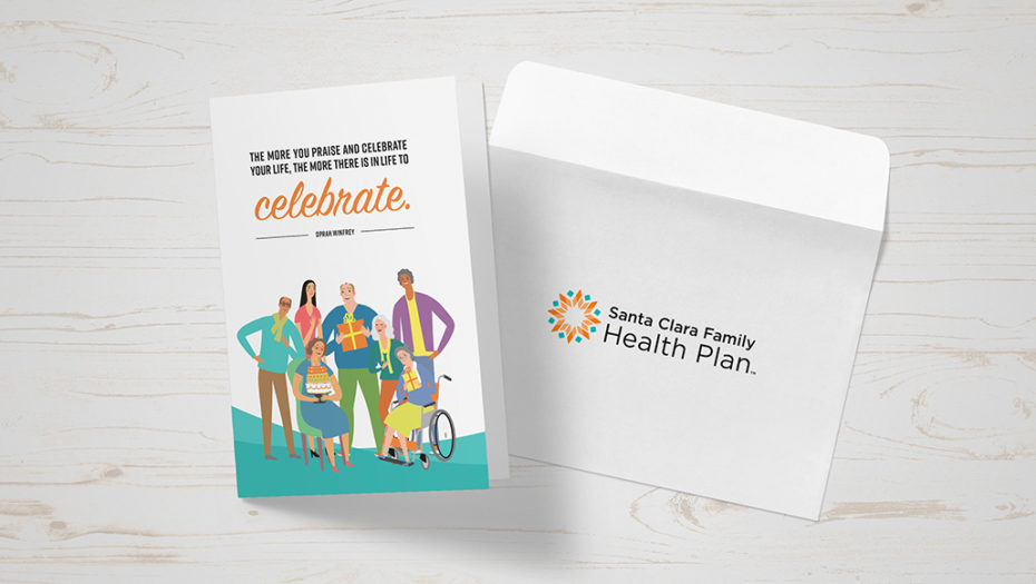 santa clara family health plan marketing design postcard