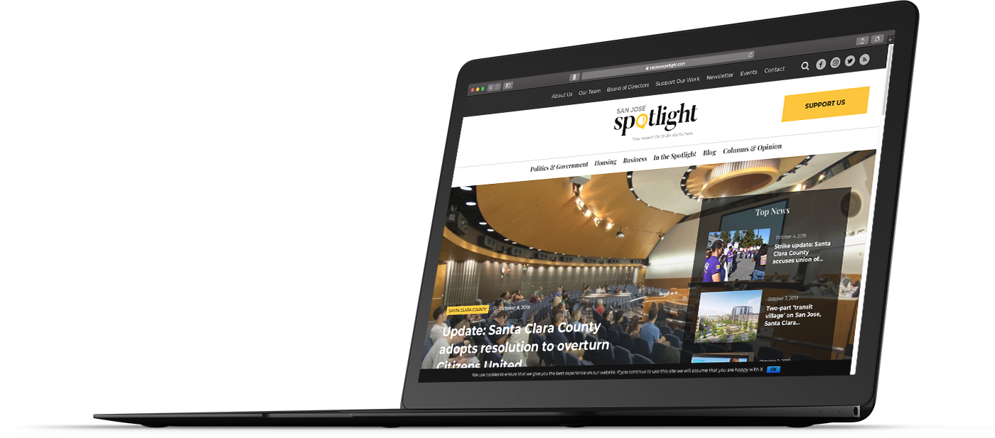 San-Jose-Spotlight-Website San Jose Spotlight content web design on laptop