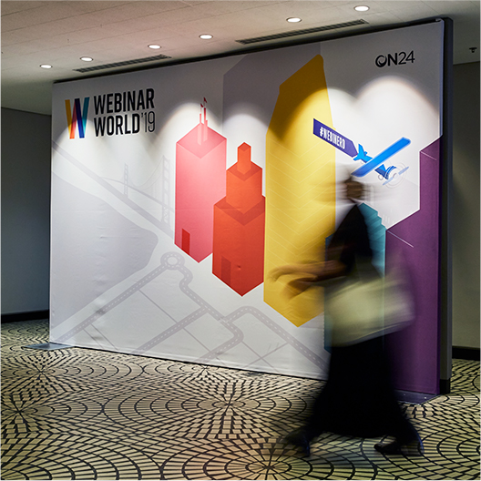 WW19 branded soft wall ON24 event design