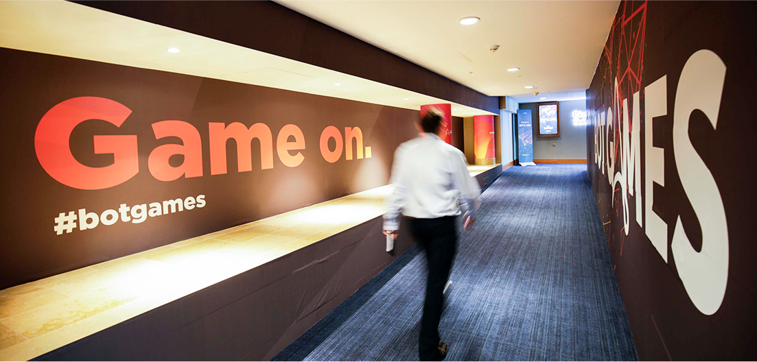 botgames branded walls