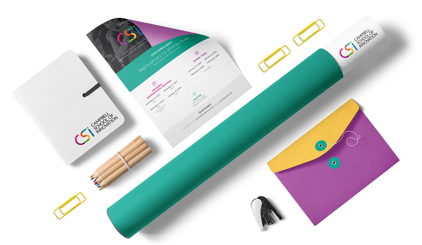 CSI logo design branding stationery set