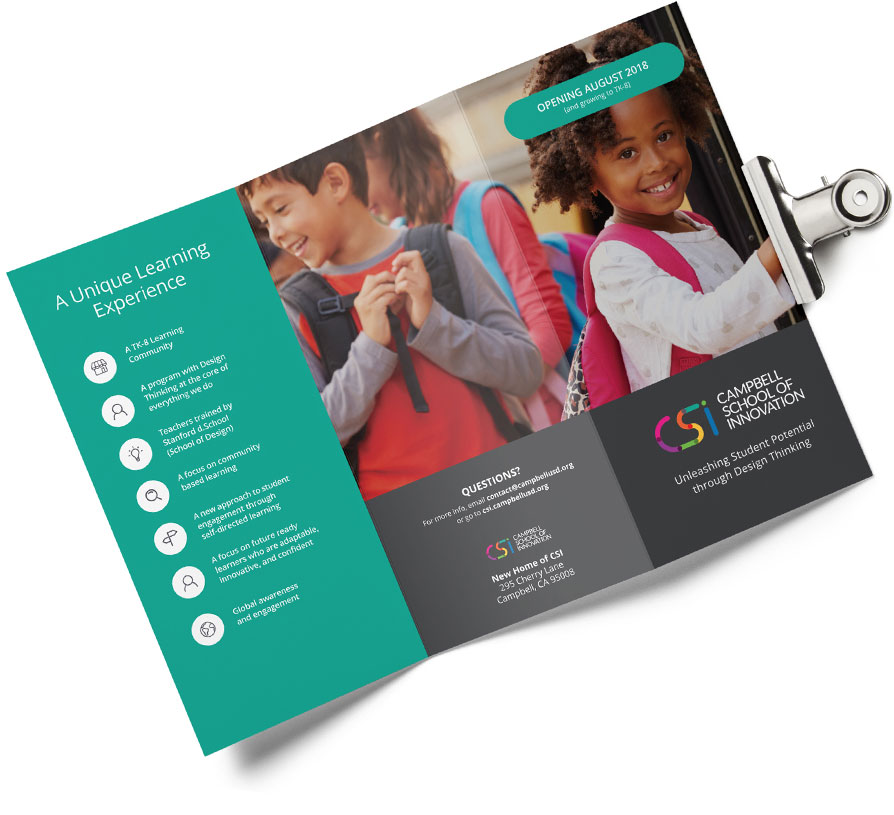 CampbellSchoolofInnovation-Brochure CSI brochure design print marketing