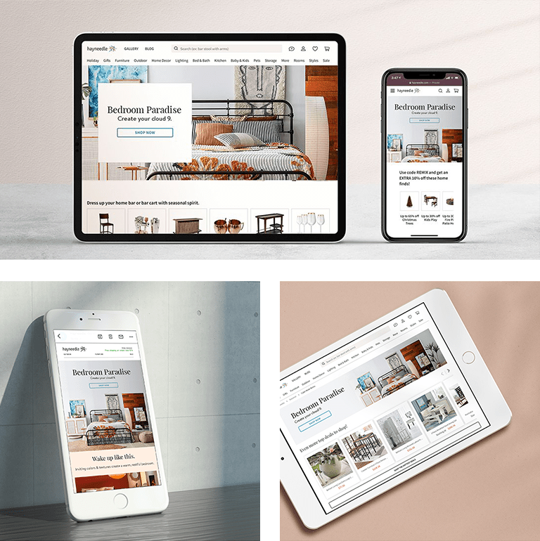 responsive web design for hayneedle on difference devices