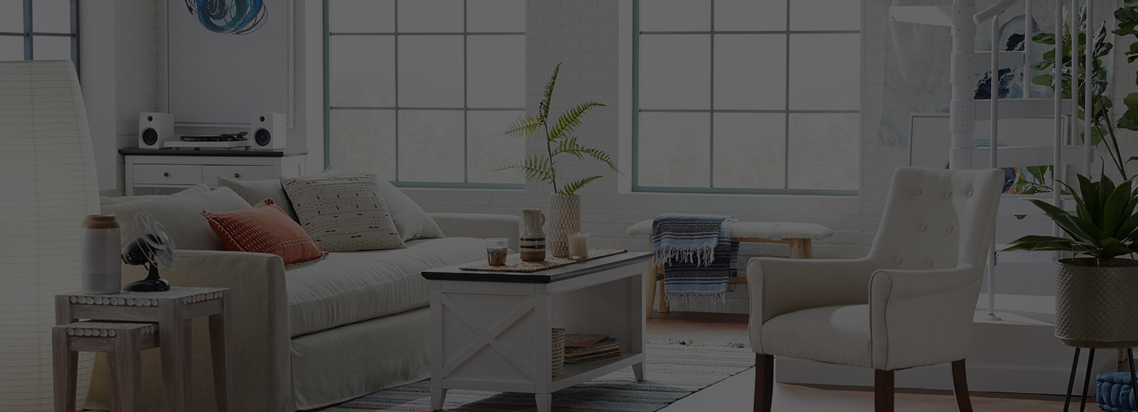 Hayneedle-Header Hayneedle living room decor with dark overlay