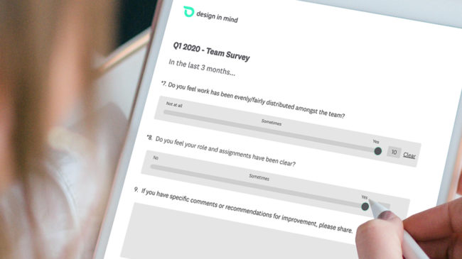 blog header taking survey on ipad