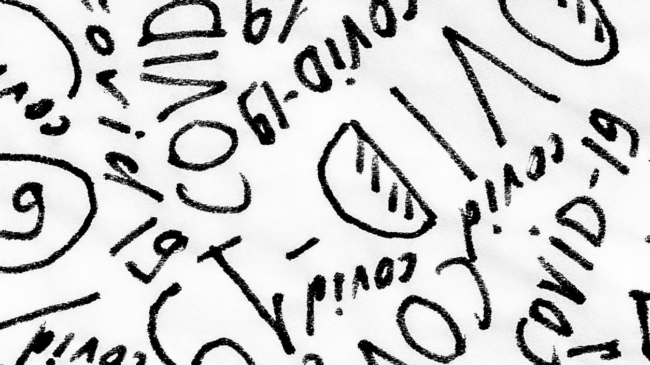 COVID 19 written repeatedly in marker