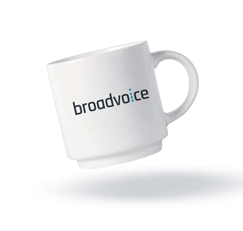 broadvoice marketing and branding design mug