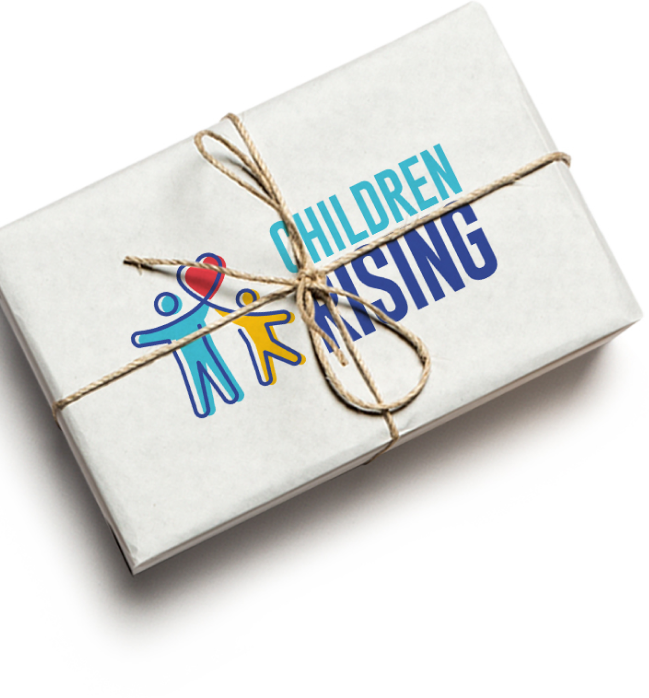 children rising logo design packaging
