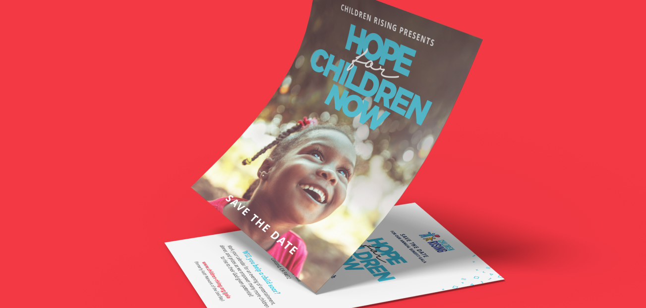 children rising marketing printed flyer design