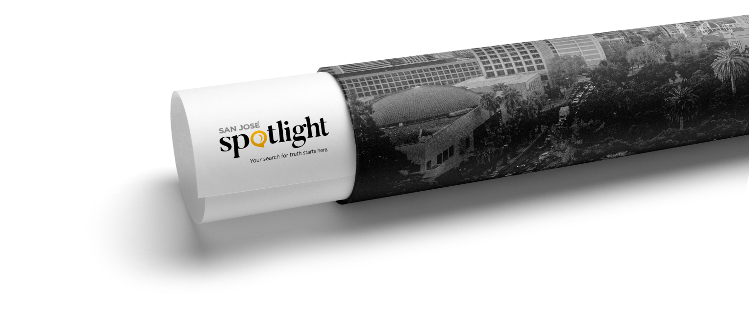 San-Jose-Spotlight-Poster-Tube san jose spotlight logo design poster tube mockup
