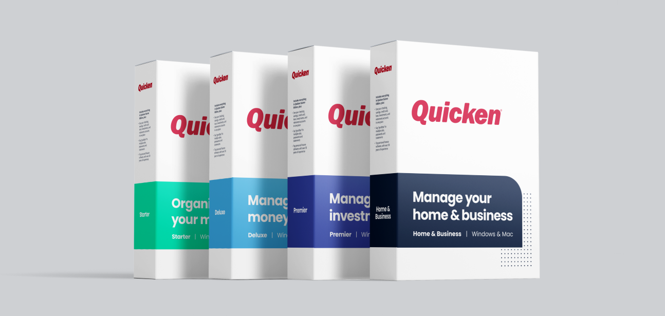 quicken packaging design boxes