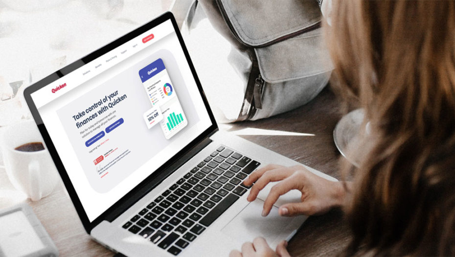 quicken web design on laptop
