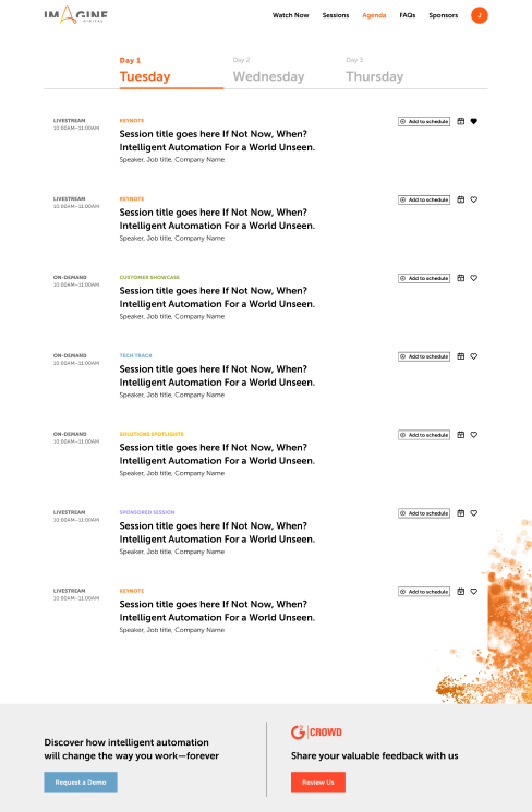 Agenda - Logged in View 1